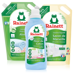 Vue d'ensemble des produits Rainett pour le soin du linge