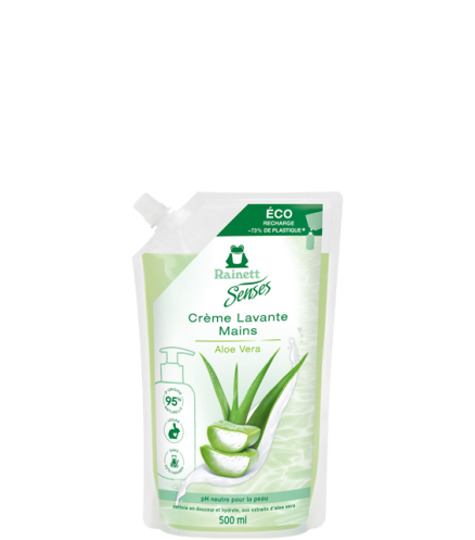 Recharge savon mains aloe vera Rainett Senses 500ml