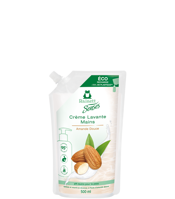Recharge savon mains amande douce Rainett Senses 500ml